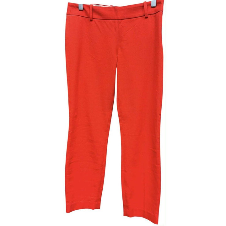 J Crew Full Length Lined Trousers In Red - Size 0