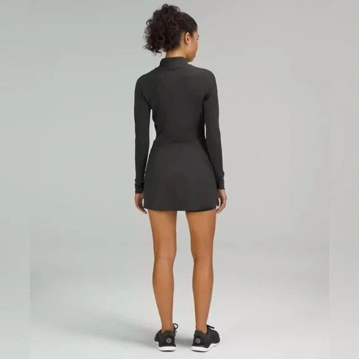 Lululemon Nulux Long Sleeve Tennis Dress in Graphite Gray - Size 8