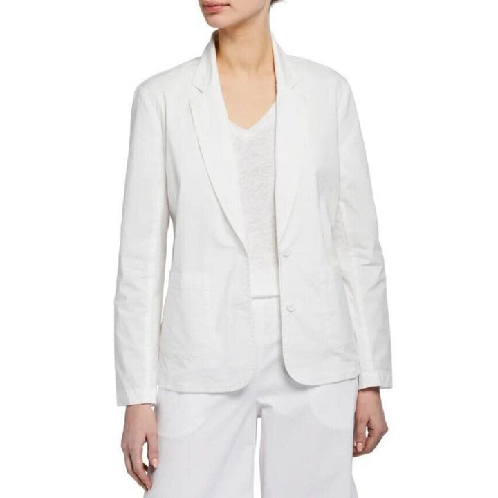 Eileen Fisher NWT Organic Cotton Stretch Poplin Notch Collar Blazer - Size 1X