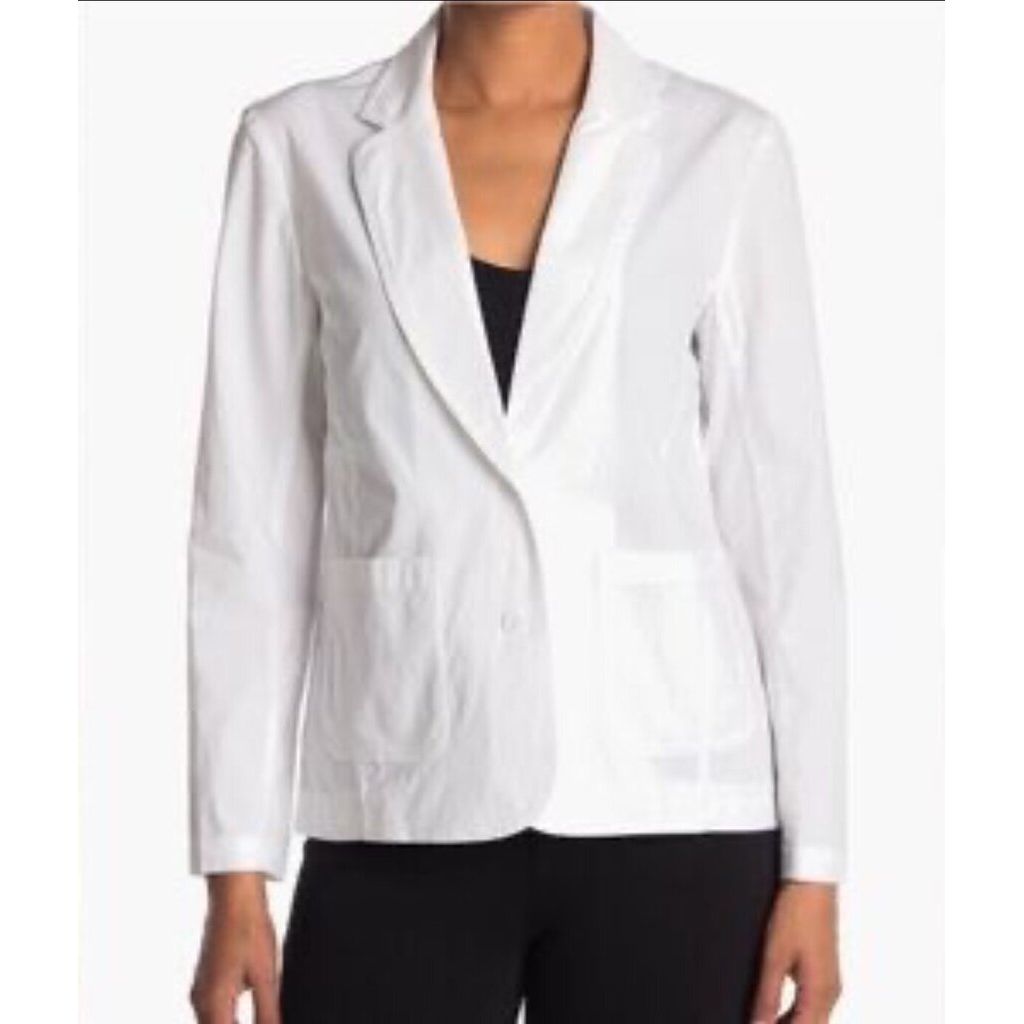Eileen Fisher NWT Organic Cotton Stretch Poplin Notch Collar Blazer - Size 1X