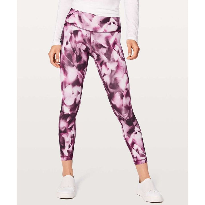 Lululemon Wunder Under Hi-Rise 7/8 Tight 25" in Blush Blossom Alpine White Candy Pink - Size 4