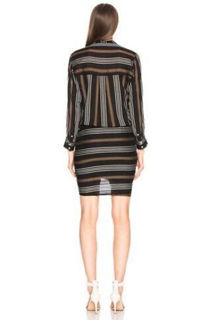 Veronica Beard Emory Dress in Black Stripe - Size 6