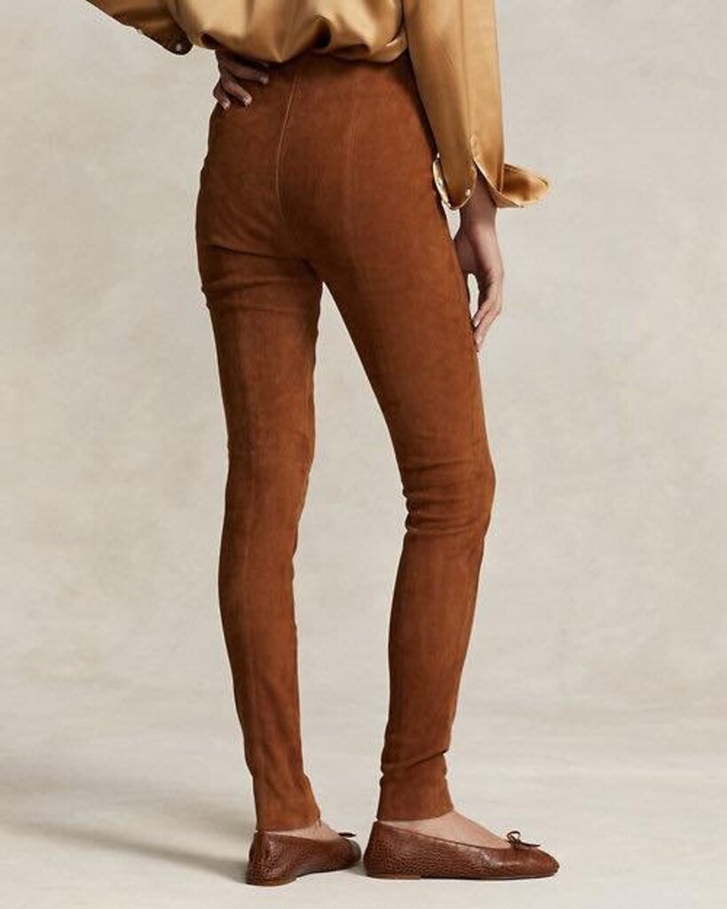 Polo Ralph Lauren Lambskin Suede Pants in Cinnamon - Size XS