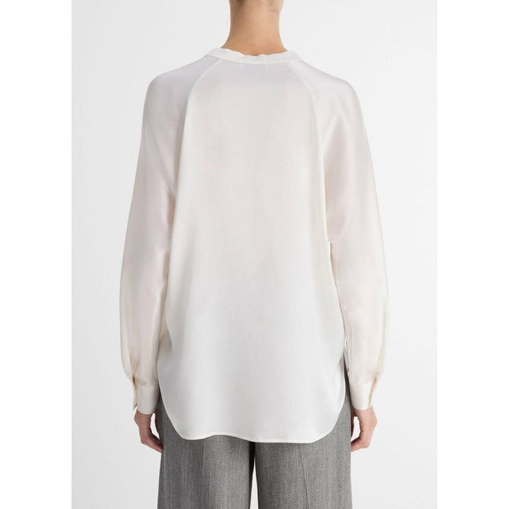 Vince Silk Band Collar Top - Size Medium