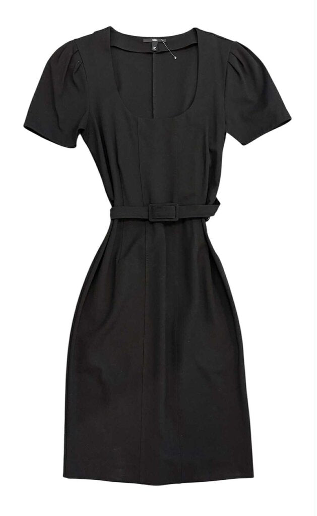 Hugo Boss Belted Fitted Midi Dress - Size S/M