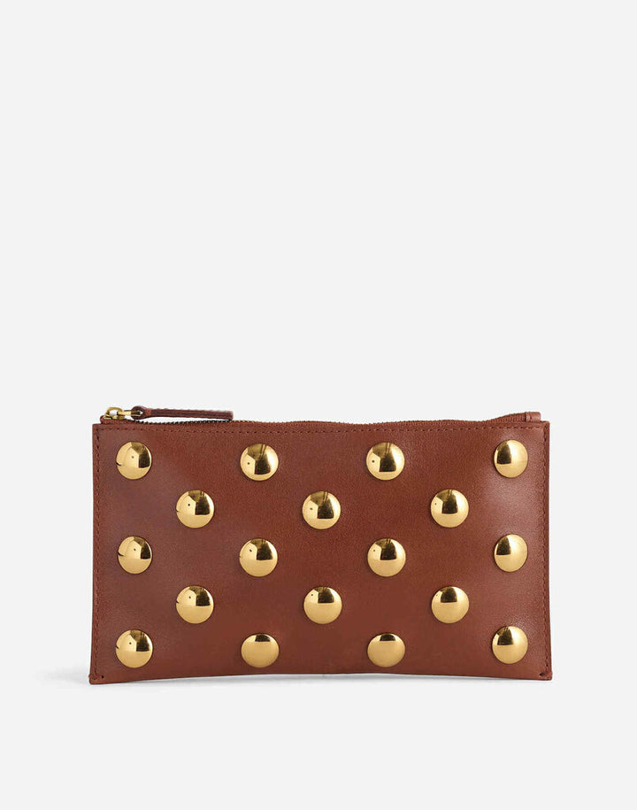 Madewell NWT The Pouch Clutch In Leather In Brown