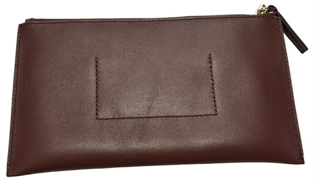 Madewell NWT The Pouch Clutch In Leather In Brown