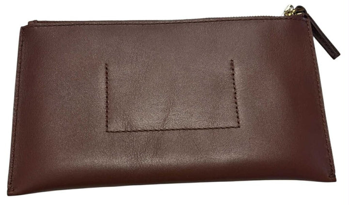 Madewell NWT The Pouch Clutch In Leather In Brown