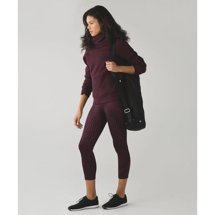 Lululemon Wunder Under Crop (Hi-Rise) *Full-On Luon in Shifted Horizon Red Grape Black - Size 10