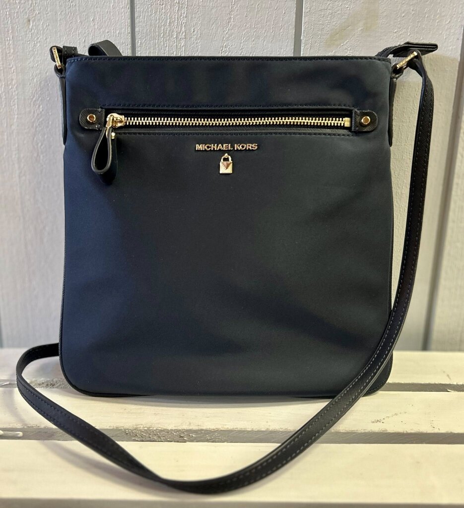 Michael Kors Kelsey Large Nylon Crossbody in Navy Blue