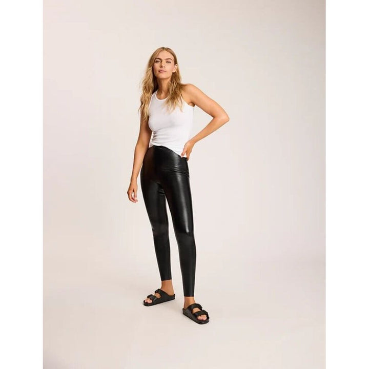 Commando Faux Leather Leggings In Black - Size Large