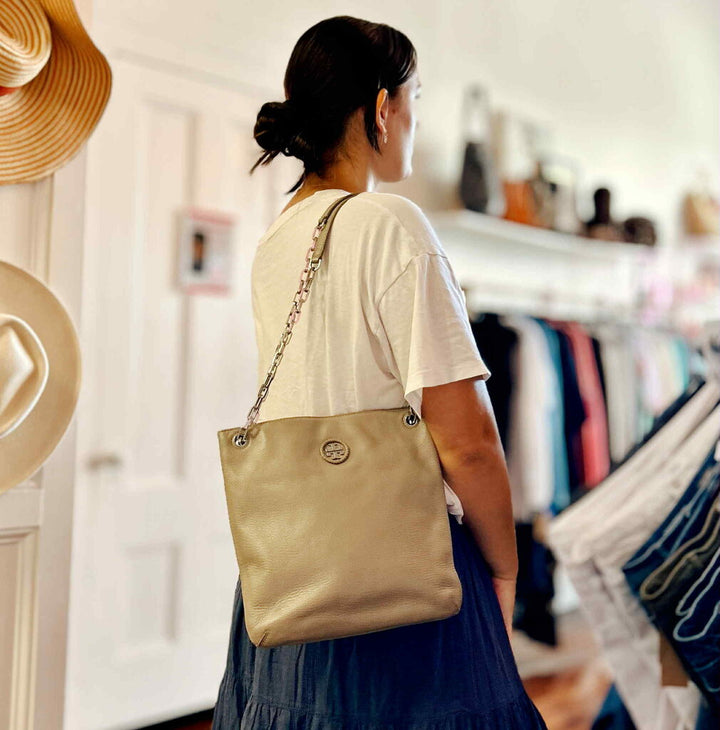 Tory Burch Whipstitch Logo Swingpack Leather Shoulder Bag