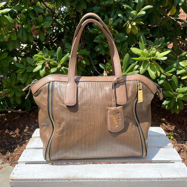 Furla Amazzone Taupe Brown Bag