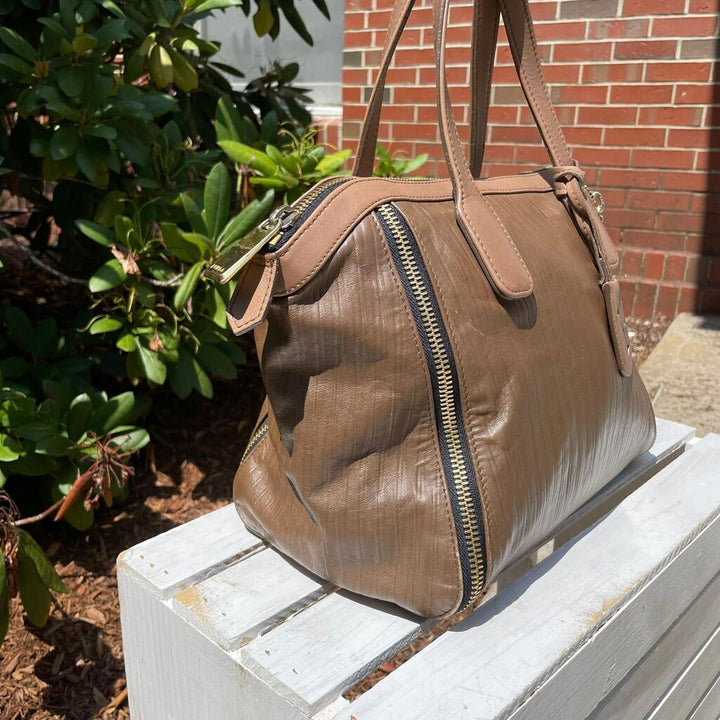 Furla Amazzone Taupe Brown Bag