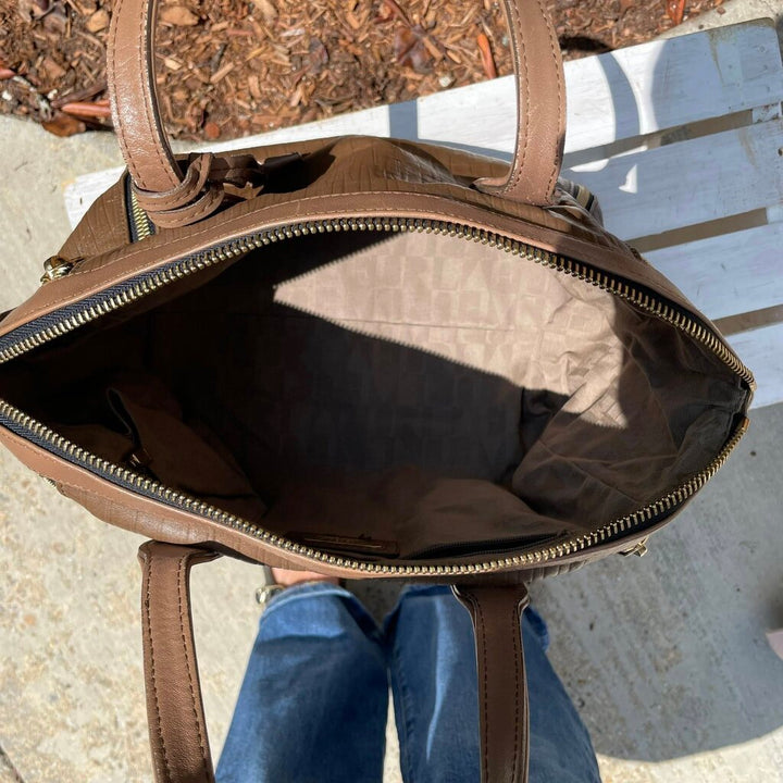 Furla Amazzone Taupe Brown Bag