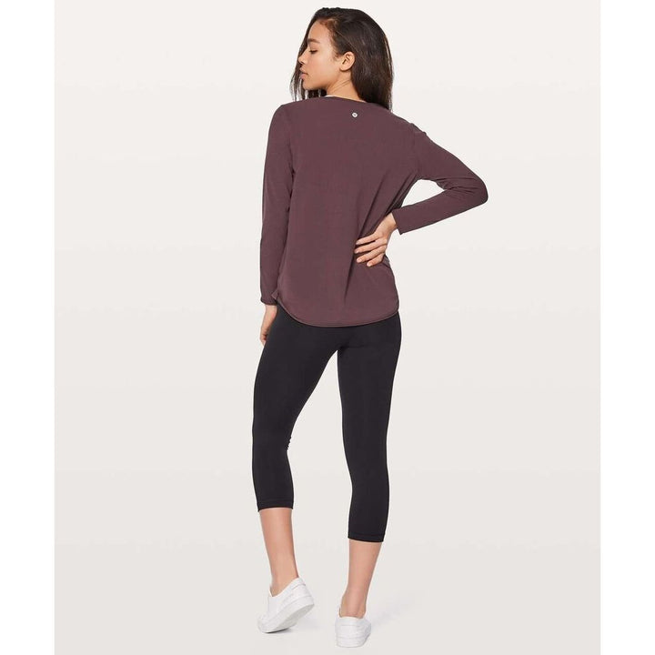 Lululemon Full Freedom Long Sleeve in Black Cherry - Size Medium