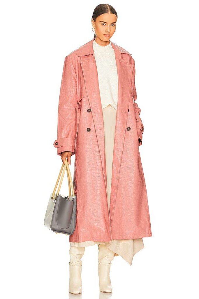 Free People NWT Morrison Trench in Pink - Size Medium