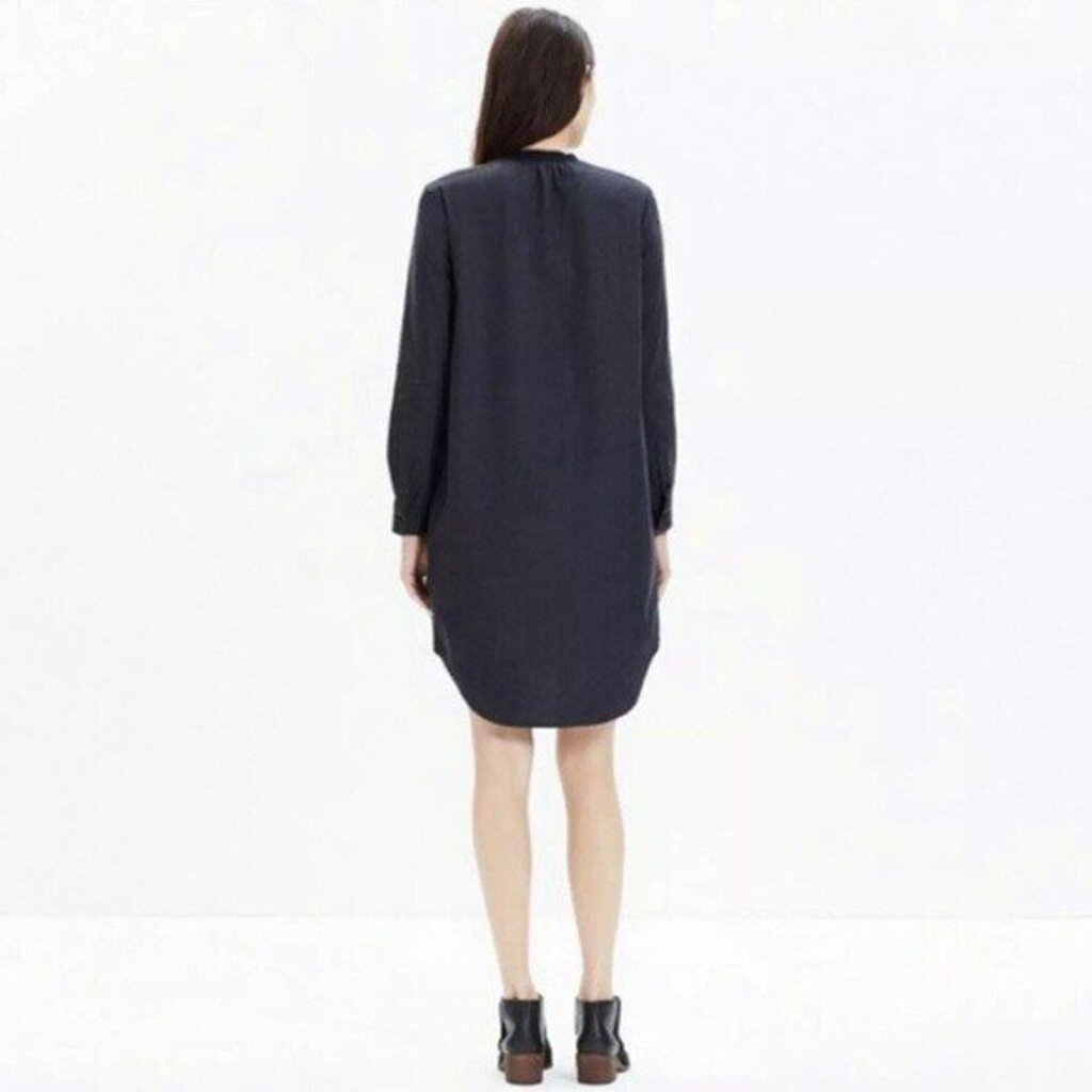 Madewell Flannel Latitude Shirtdress in Charcoal Gray - Size Small