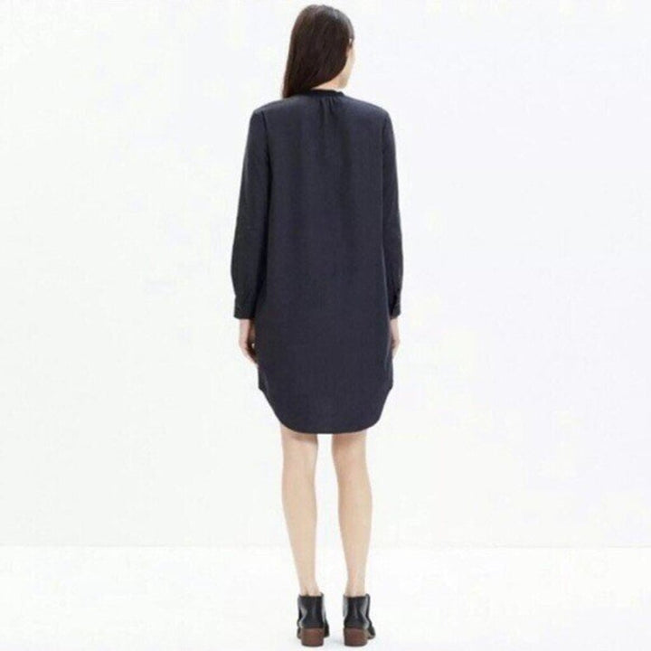 Madewell Flannel Latitude Shirtdress in Charcoal Gray - Size Small