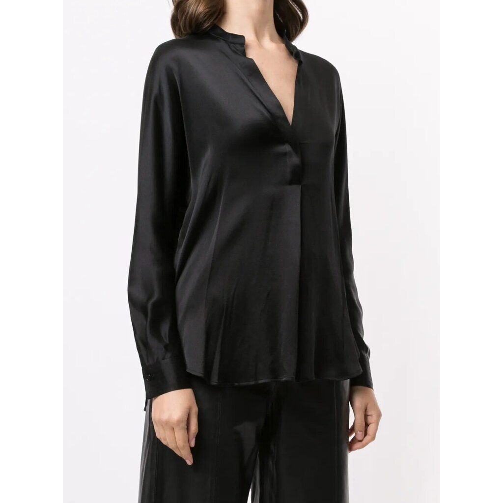 Vince V-Neck Silk Blouse - Size Small