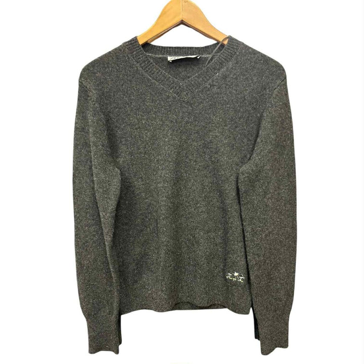 Zara NWT 100% Wool V-Neck Embroidered Horse Pullover - Size Small