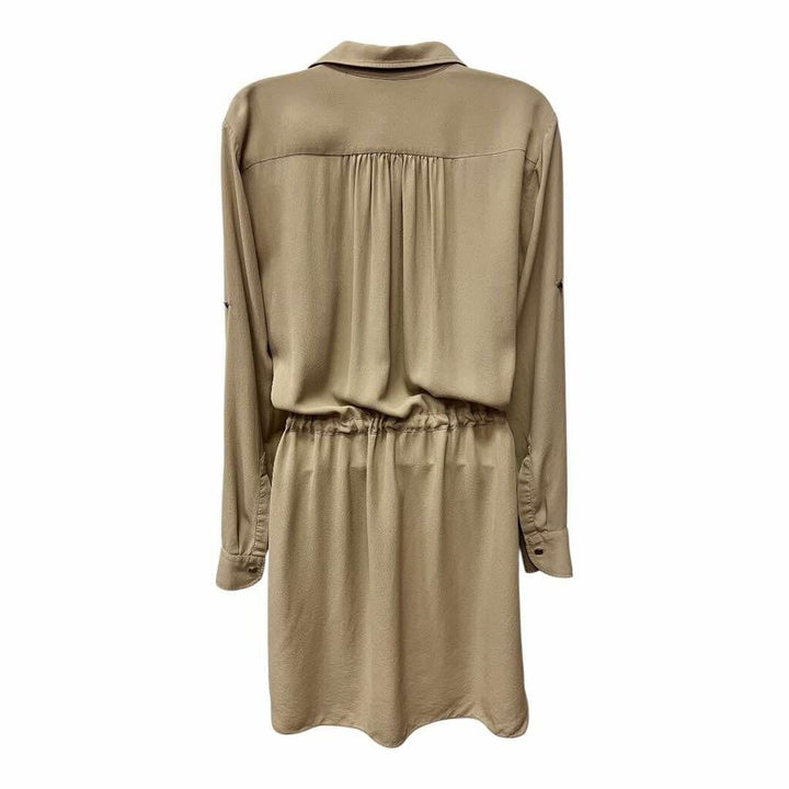 Adam Lippes Long Sleeve Silk Drawstring Waist Shirt Dress - Size 2