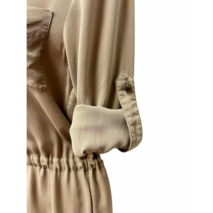 Adam Lippes Long Sleeve Silk Drawstring Waist Shirt Dress - Size 2