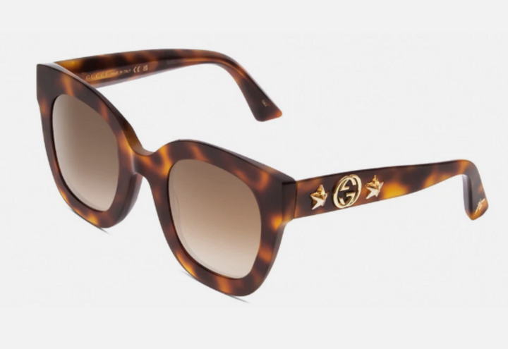 GUCCI GG0208S Oversized Designer Sunglasses Tortoise Havana Gold/Brown 49mm