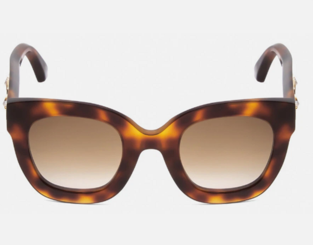 GUCCI GG0208S Oversized Designer Sunglasses Tortoise Havana Gold/Brown 49mm