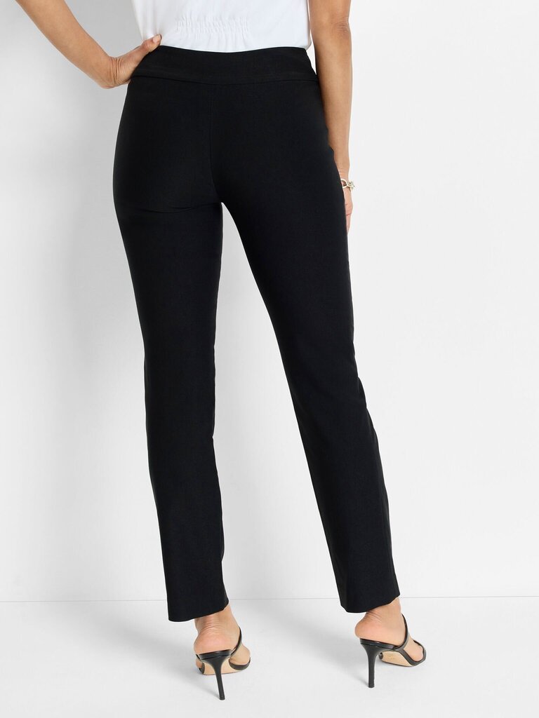 Nic + Zoe Wonderstretch Straight Pants in Black Onyx - Size 8
