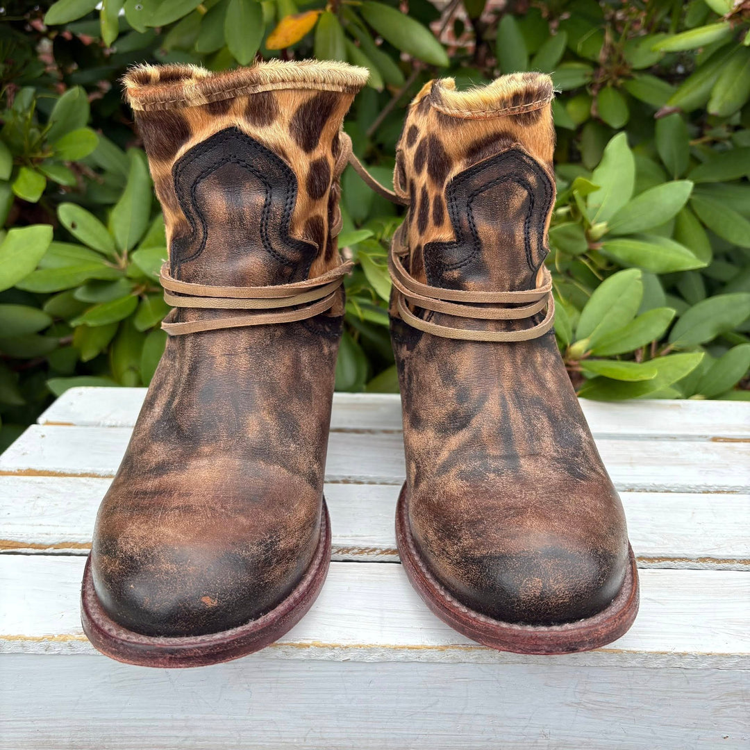 Free Bird Casey Leather Tie Booties - Size 10