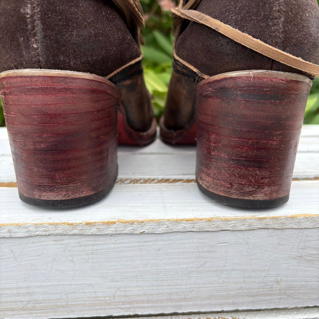 Free Bird Casey Leather Tie Booties - Size 10