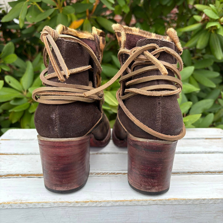 Free Bird Casey Leather Tie Booties - Size 10