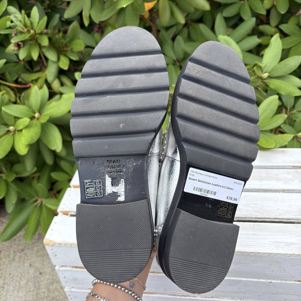 Stuart Weitzman Parker Metallic Loafers - Size 6.5