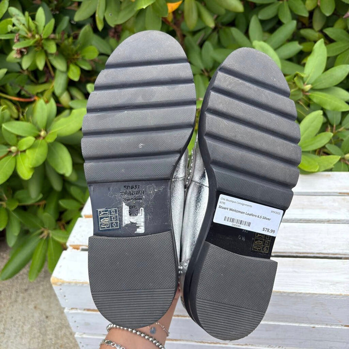 Stuart Weitzman Parker Metallic Loafers - Size 6.5