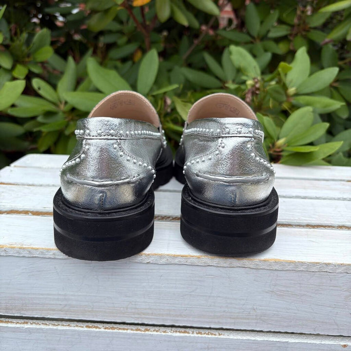 Stuart Weitzman Parker Metallic Loafers - Size 6.5