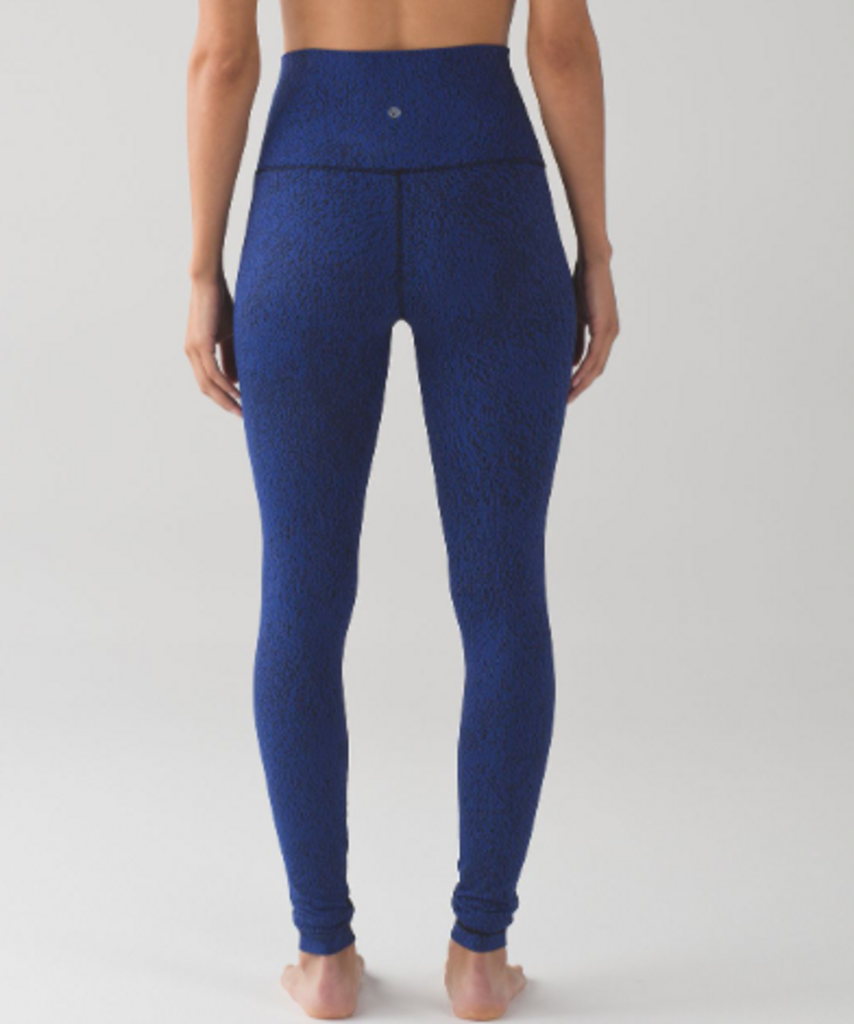 Lululemon Wunder Under Pant (Hi-Rise) in Power Luxtreme Spray Jacquard Sapphire Blue Black - Size 6