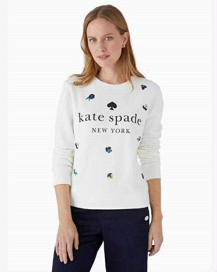 Kate Spade Pansy Toss Logo Sweatshirt - Size XL