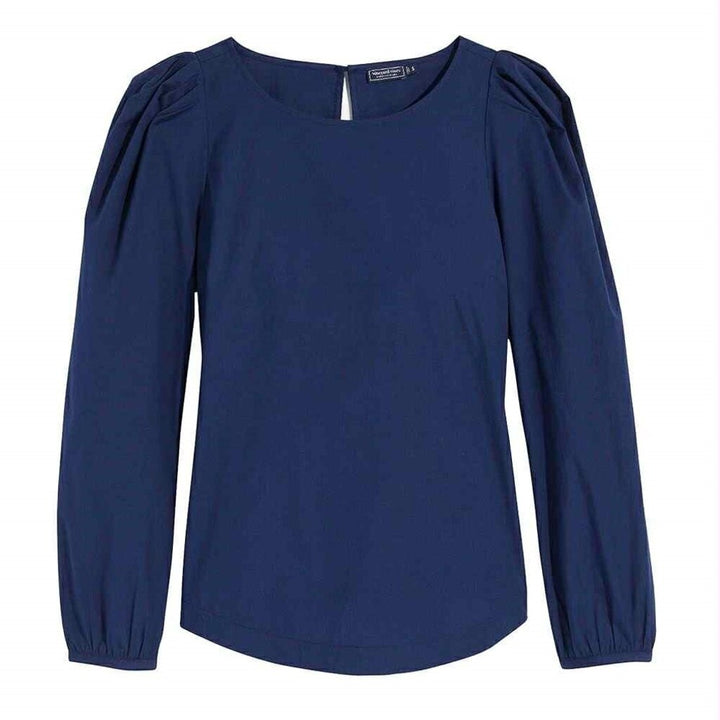 Vineyard Vines NWT Blouson Sleeve Poplin Top in Nautical Navy - Size XL