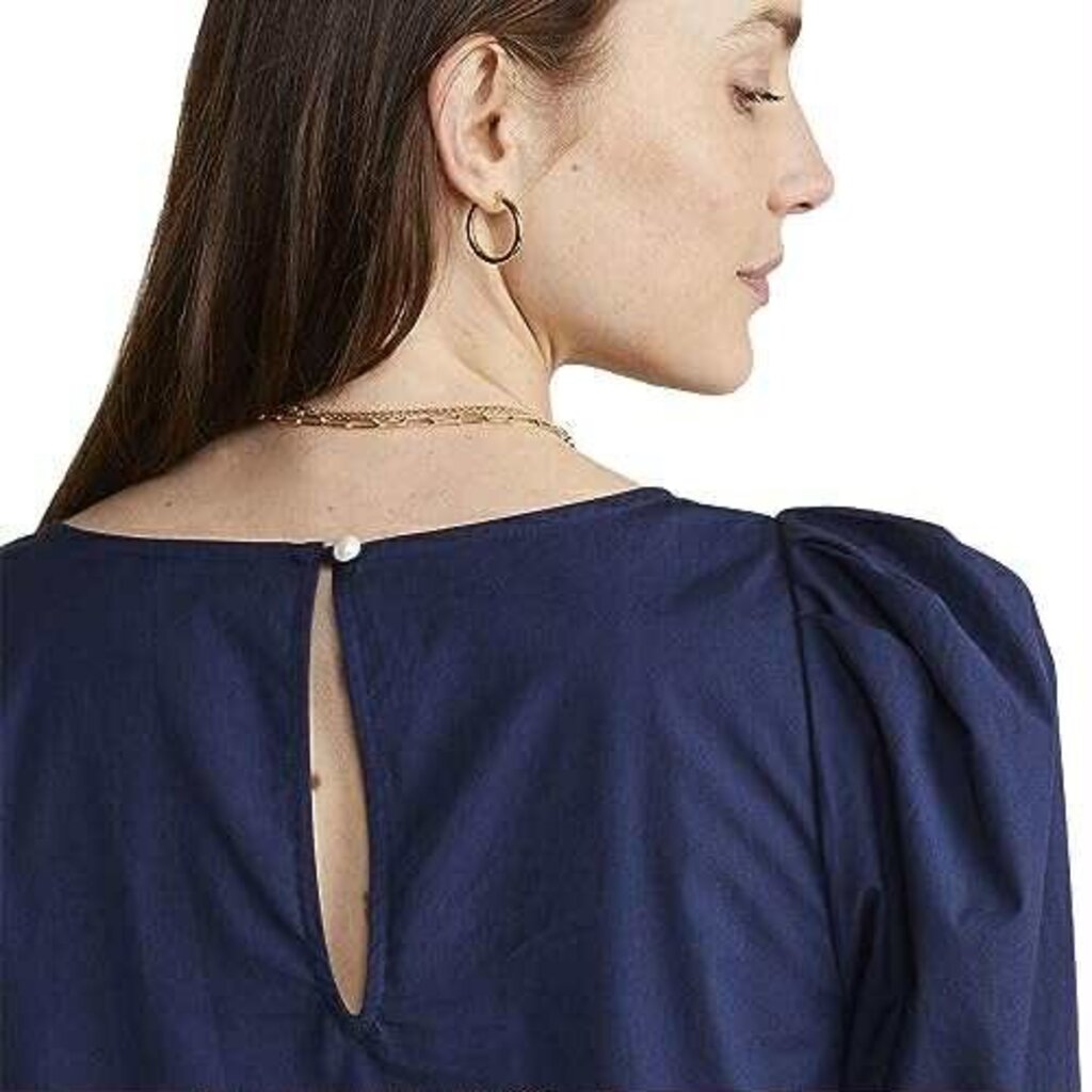 Vineyard Vines NWT Blouson Sleeve Poplin Top in Nautical Navy - Size XL