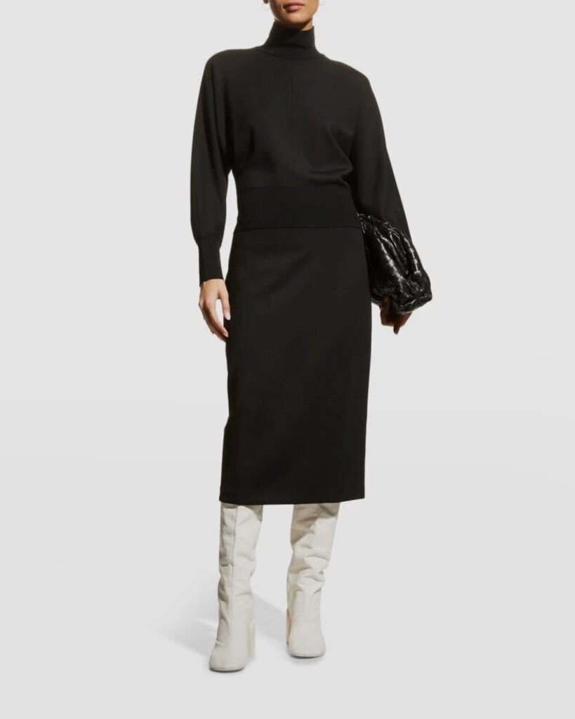 Theory Double Knit Turtleneck Dress - Size Medium