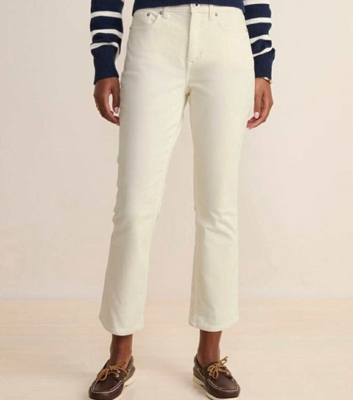 Vineyard Vines NWT Kick Flare High-Rise Corduroy Pants in Stone - Size 32
