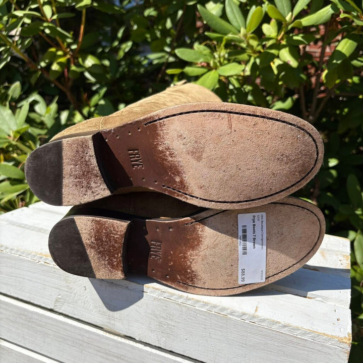 Frye Melissa Suede Button Tall Boots - Size 7