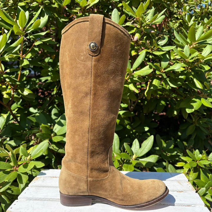 Frye Melissa Suede Button Tall Boots - Size 7