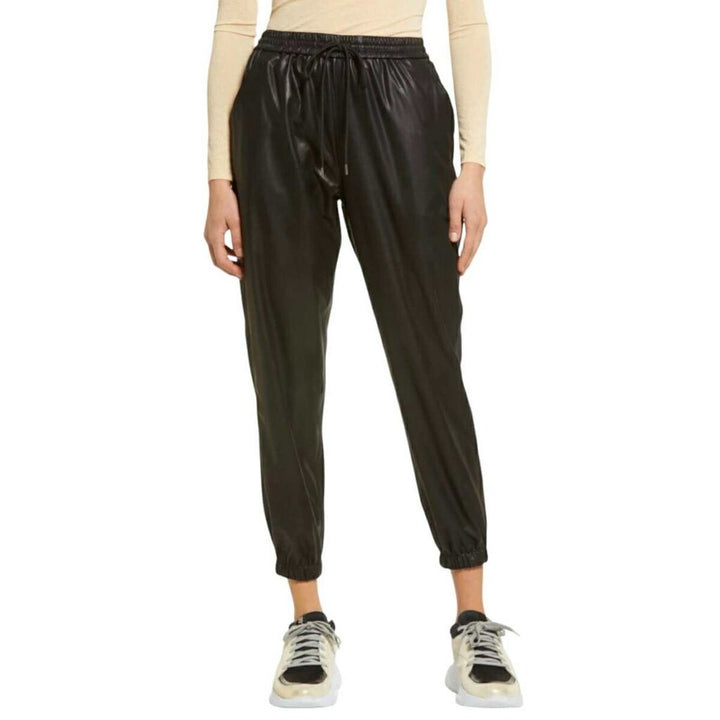 Avec Les Filles Faux Adjustable Joggers In Black - Size Medium