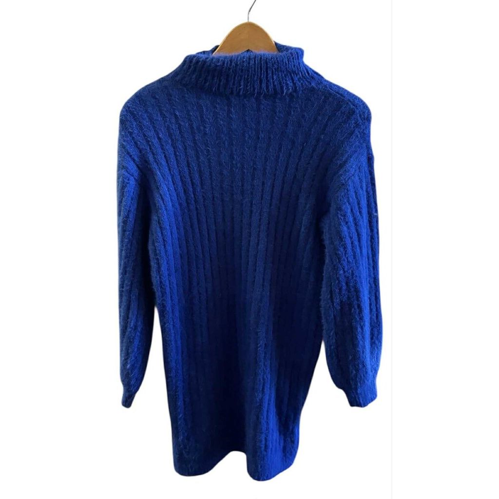 Anthropologie NWT Turtleneck Mini Dress In Blue - Size XS