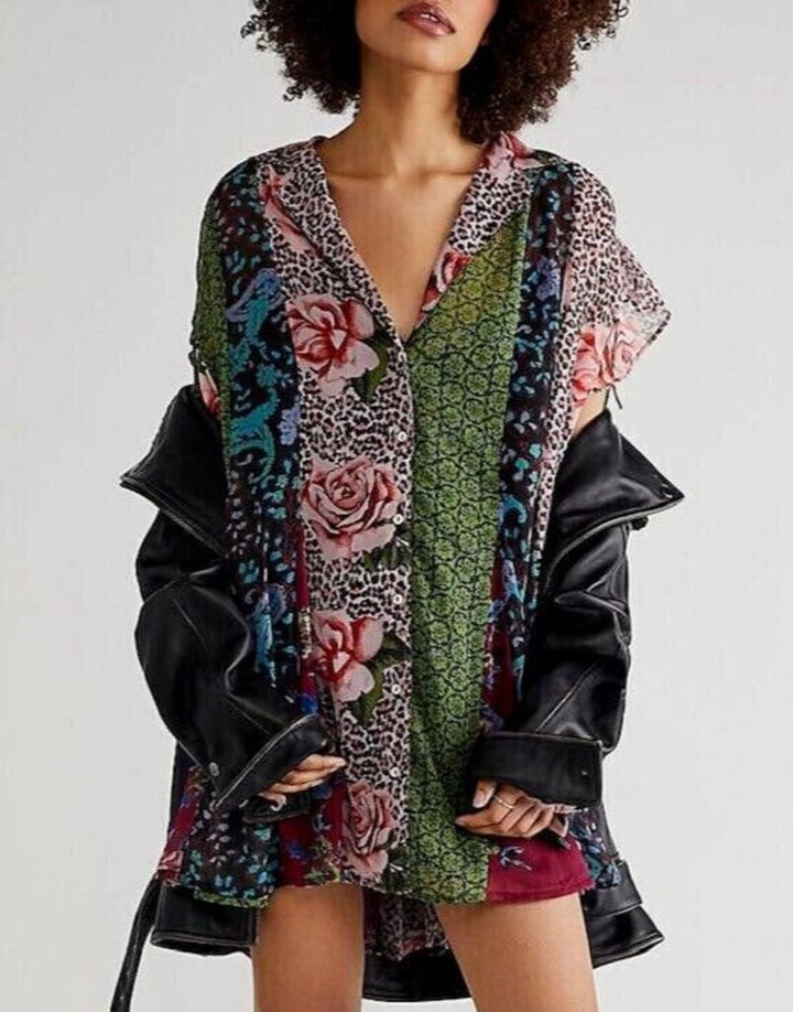 Free People Toni Printed Tunic/Mini Dress - Size XS