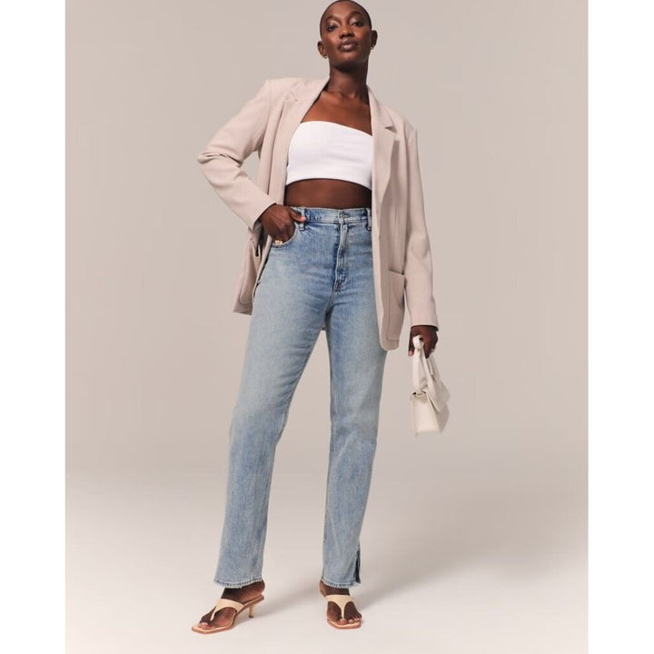 Abercrombie & Fitch Curve Love Ultra High Rise 90s Straight Jean - Size 24