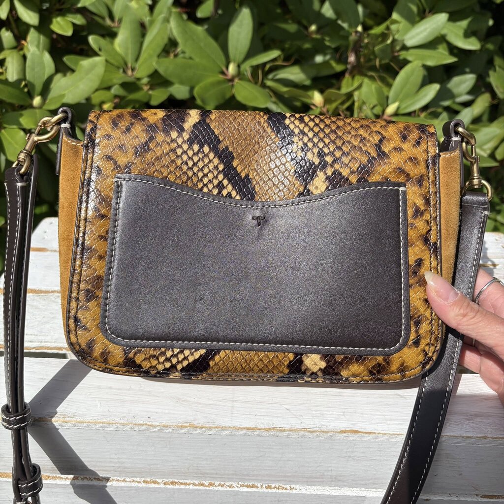 Tory Burch Thea Embossed Exotic Web Flap Crossbody