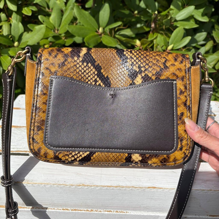 Tory Burch Thea Embossed Exotic Web Flap Crossbody